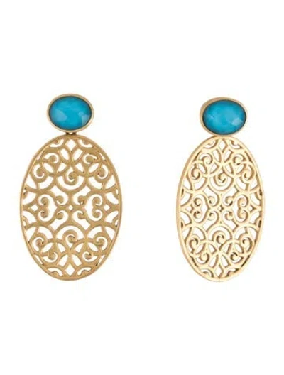 Pre-owned Julie Vos Glass Drop Earrings In Blue