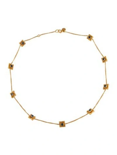 Pre-owned Julie Vos Glass Station Necklace, 18" In Multicolor