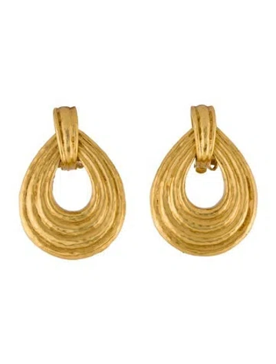 Pre-owned Julie Vos Havana Doorknocker Drop Clip On Earring In Multi