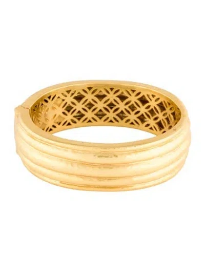 Pre-owned Julie Vos Havana Statement Hinge Bangle, 7.5" In Multi