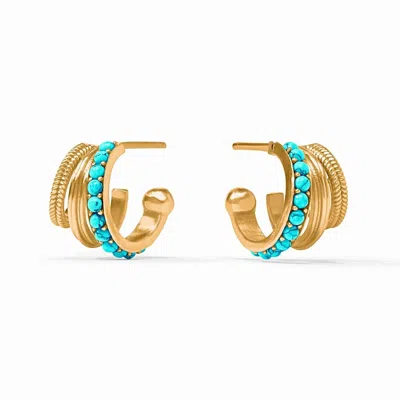 Julie Vos Hydra Triple Hoop Earrings In Turquoise Blue In Multi