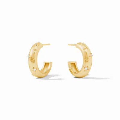 Julie Vos Luna Stone Hoop Earring In Gold/cubic Zirconia