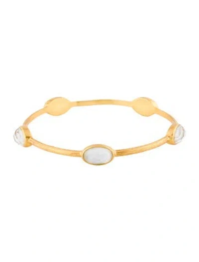 Pre-owned Julie Vos Mother Of Pearl Bangle Bracelet, 8" In Multi