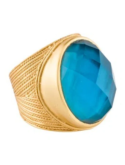 Pre-owned Julie Vos Mother Of Pearl Verona Statement Ring In Multi