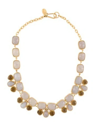 Pre-owned Julie Vos Multicolor Stone Collar Neckace., 18"