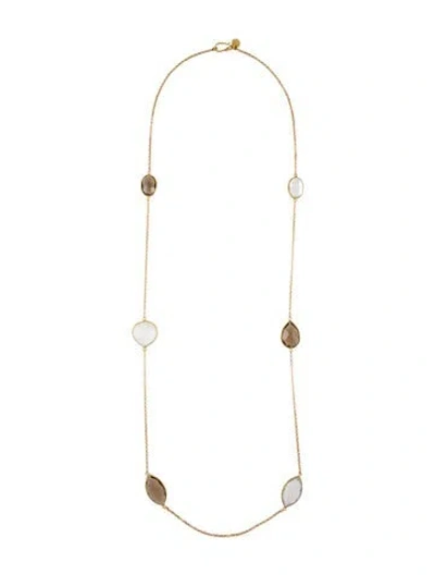 Pre-owned Julie Vos Multicolor Stone Station Necklace, 40"