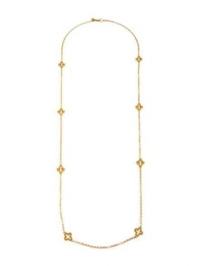 Pre-owned Julie Vos Odette Station Necklace, 37" In Multicolor