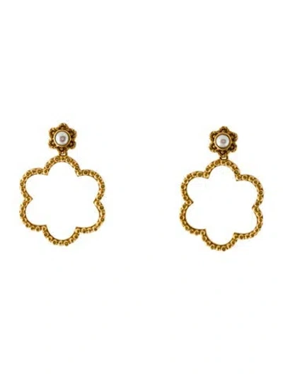 Pre-owned Julie Vos Pearl Colette Statement Drop Earrings In Multicolor