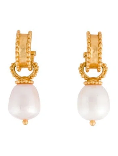 Pre-owned Julie Vos Pearl Drop Earrings In Multi