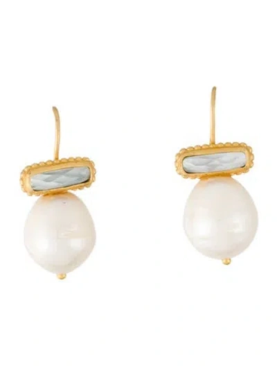 Pre-owned Julie Vos Pearl Drop Earrings In Multi