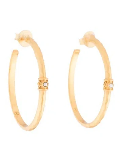 Pre-owned Julie Vos Pearl Hoop Earrings In Multicolor