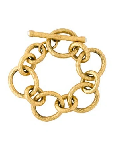 Pre-owned Julie Vos Pearl Link Chain Toggle Bracelet, 7" In Multi