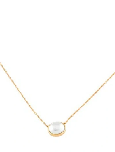 Pre-owned Julie Vos Pearl Pendant Necklace, 17.5" In White