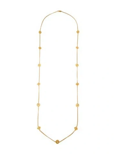 Pre-owned Julie Vos Pearl Station Necklace, 40" In Multi