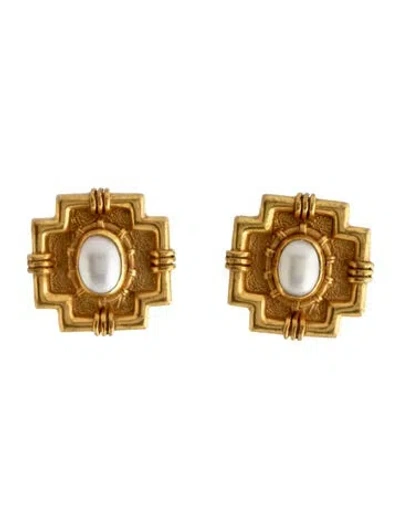Pre-owned Julie Vos Pearl Stud Earrings In Multicolor