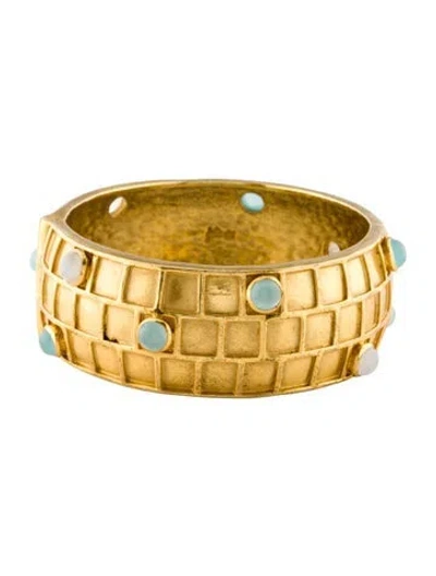 Pre-owned Julie Vos Resin Bangle Bracelet, 7.5" In Multi