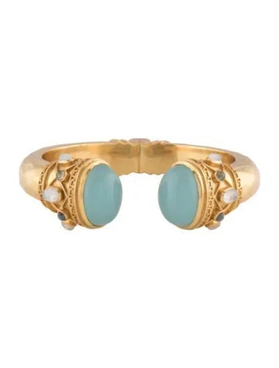 Pre-owned Julie Vos Resin Cannes Hinged Cuff Bracelet, 6.75" In Multicolor