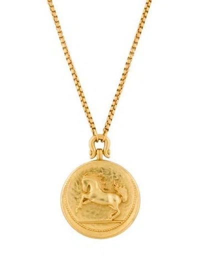 Pre-owned Julie Vos Saratoga Horse Pendant Necklace, 20.5" In Multi