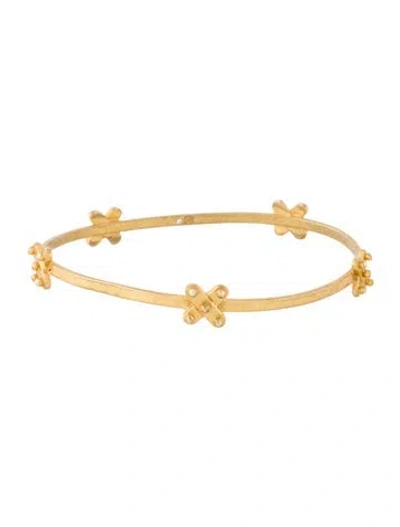 Pre-owned Julie Vos Soho Cross Bangle Bracelet, 8.25" In Multi