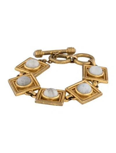 Pre-owned Julie Vos Square Link Bracelet, 7" In Multicolor