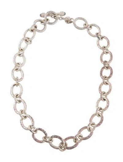 Pre-owned Julie Vos Stone Chain Necklace, 19.75" In Gray