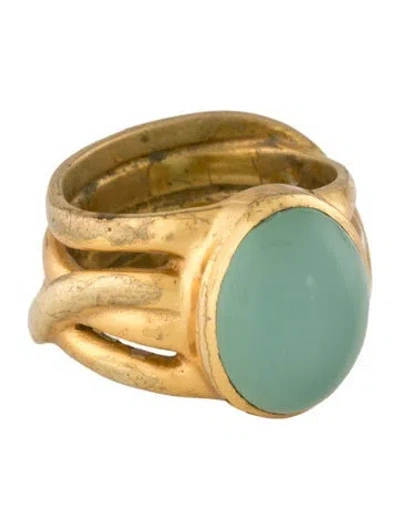 Pre-owned Julie Vos Stone Cocktail Ring In Blue