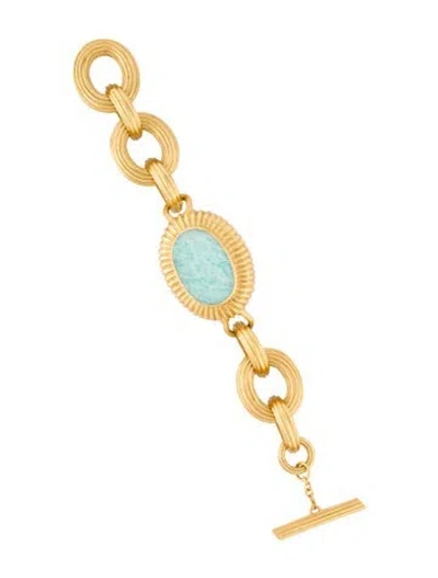 Pre-owned Julie Vos Stone Link Bracelet, 6.75" In Blue