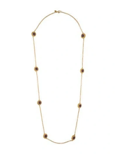 Pre-owned Julie Vos Stone Station Necklace, 35.5" In Purple