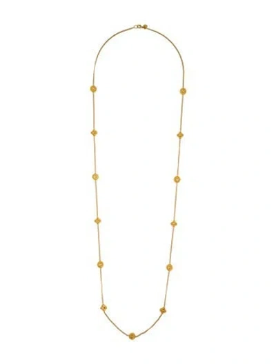 Pre-owned Julie Vos Stone Station Necklace, 40.25" In Clear