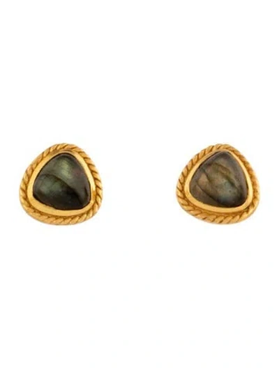 Pre-owned Julie Vos Stone Stud Earrings In Multi