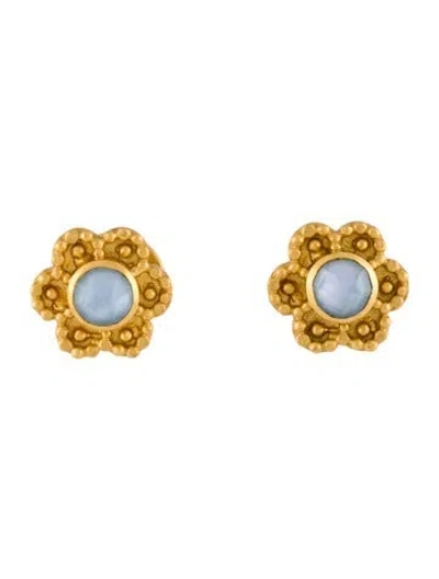 Pre-owned Julie Vos Stone Stud Earrings In Multicolor