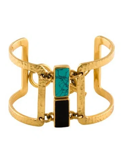 Pre-owned Julie Vos Textured Cutout Cuff Bracelet, 6.75" In Multi