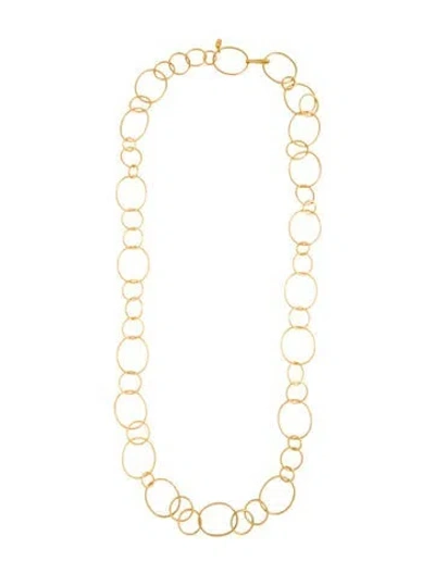 Pre-owned Julie Vos Textured Link Necklace, 38" In Multicolor