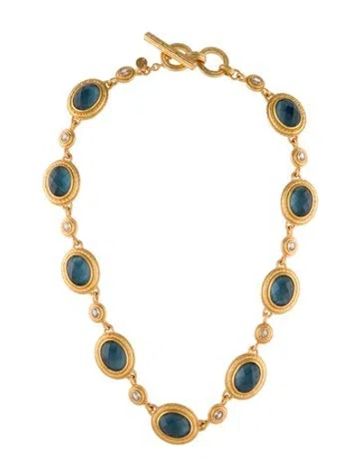 Pre-owned Julie Vos Tudor Station Necklace, 18.5" In Multi