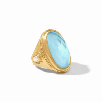 Julie Vos Women's Cannes Statement Ring In Iridescent Capri Blue