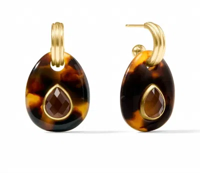 Julie Vos Women's Carnaby Hoop And Charm Earrings In Tortoiseshell In Brown