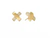 Julie Vos Women's Catalina Pave X Stud Cubic Zirconia Earrings In Gold In Gold