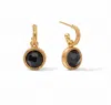 Julie Vos Women's Fleur-de-lis Hoop & Charm Earrings In Obsidian Black In Multi