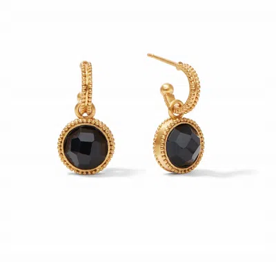 Julie Vos Women's Fleur-de-lis Hoop & Charm Earrings In Obsidian Black In Multi
