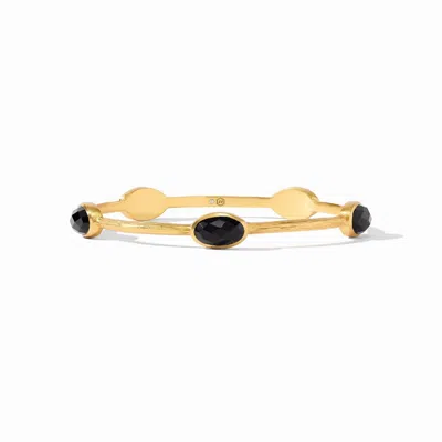 Julie Vos Women's Ivy Stone Medium Bangle In Obsidian Black In Gold