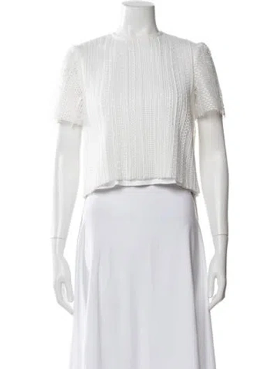 Pre-owned Julien David Crew Neck Short Sleeve Top In White