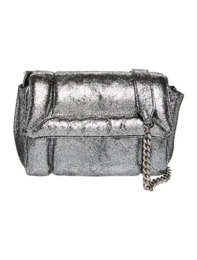 Pre-owned Julien David Leather Crossbody Bag In Silver