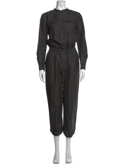 Pre-owned Julien David Silk Jumpsuit In Grey