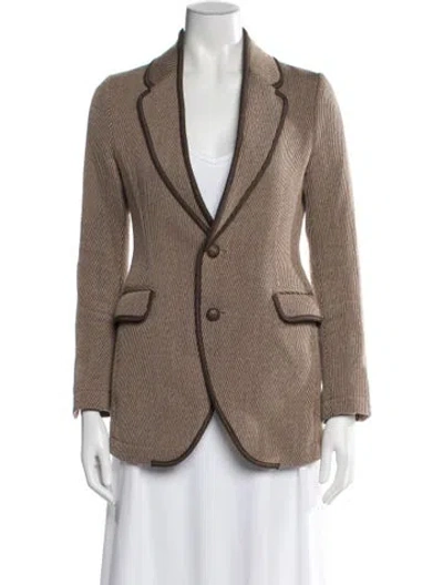 Pre-owned Julien David Wool Striped Blazer In Neutral
