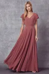 Juliet 261 Long Formal A Line Evening Dress In Brown