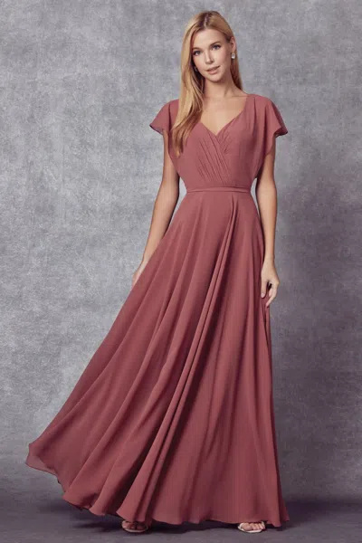Juliet 261 Long Formal A Line Evening Dress In Brown