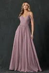 Juliet 262 Fitted Long Formal Pleated Prom Dress In Purple