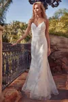 Juliet 271w Fitted Long Wedding Glitter Dress In White