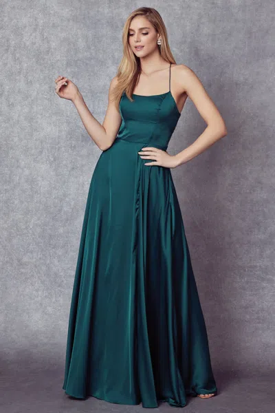 Juliet 278 Long A Line Formal Slit Prom Dress In Green