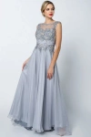Juliet 552 Long Formal Evening Dress In Silver